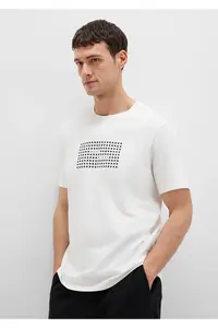Mavi Black Printed Ecru T-Shirt Regular Fit / Normal Cut 0612866-70057 - Image 3