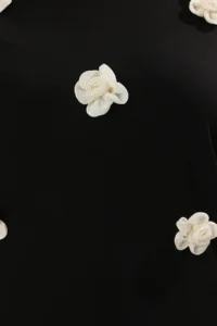 Trendyol Curve Black Floral Accessory Detailed Regular Fit Plus Size T-Shirt - Image 3