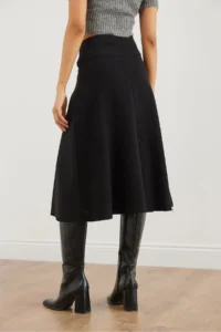 Olalook Women's Black Waist Banded Thessaloniki Bell Skirt - Image 6