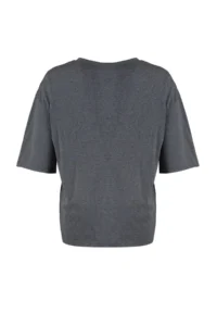 Trendyol Curve Anthracite Wide Pattern Embroidery Detailed Knitting Plus Size T-Shirt - Image 6