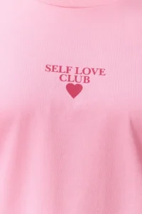 Trendyol Curve Pink Printed Oversized 100% Cotton Knitting T-Shirt - Image 5