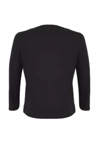 Trendyol Curve Black 100% Cotton Long Sleeve Crew Neck Regular Basic Knitting Plus Size T-Shirt - Image 7