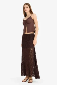 DeFacto High Waist Lace Maxi Skirt - Image 3