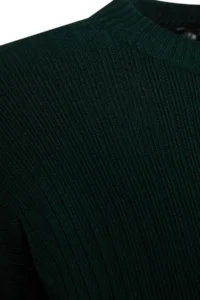 TRENDYOLMİLLA Emerald Green Wide Pattern Basic Corduroy Knitwear Top and Bottom Set - Image 6