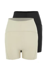 TRENDYOLMİLLA Black-Stone 2 Sets Paket Shaping Knitting Sports Shorts/Short Leggings - Image 7