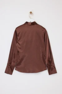 TRENDYOLMİLLA Brown Hafif Bele Oturan Satin padded Shirt - Image 6
