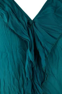 TRENDYOLMİLLA Petrol Blue Blue Blue Wrinkled Siphon Transparent Shirt - Image 6