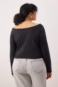 Trendyol Curve Multicolored 2 Sets Paket 100% Cotton Asymmetric Boat Neck Crop Knitting T-Shirt - Image 4