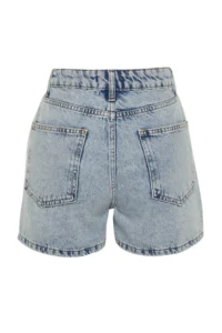 TRENDYOLMiLLA Light Blue High Waist City Size denim Shorts - Image 8