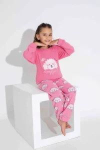 Tarık Girls, Youth and Children's Long Sleeve Thermal Fabric Winter Warm Pajama Set
