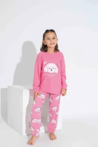 Tarık Girls, Youth and Children's Long Sleeve Thermal Fabric Winter Warm Pajama Set - Image 2