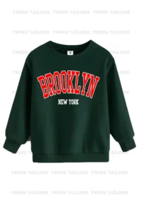 twins tailors Brooklyn And Joystick Printed 3 Pack Unisex Green-Beige-Brown Kids Sweatshirts - Image 2