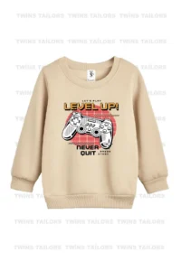 twins tailors Brooklyn And Joystick Printed 3 Pack Unisex Green-Beige-Brown Kids Sweatshirts - Image 6