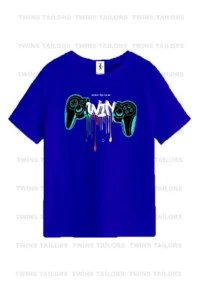 twins tailors Game Console Printed 3-Pack Unisex Orange-Black-Sax Blue Children's T-Shirt - Image 2