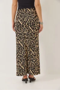 Bianco Lucci Women's Leopard Patterned Long Pencil Skirt with Elastic Waist 0258 - Image 7