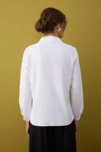 TRENDYOLMİLLA White textured Oversized Weaving Shirt - Image 4