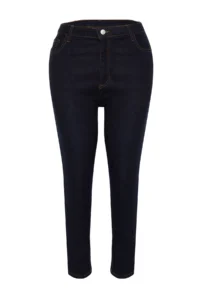 Trendyol Curve Dark Blue Extra Flexible/StretchbLarge Bodysuit skinny jeans - Image 8