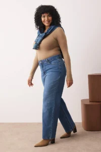Trendyol Curve Mavi High Waist Wide Leg Plus Size Wide Leg jeans - Image 2