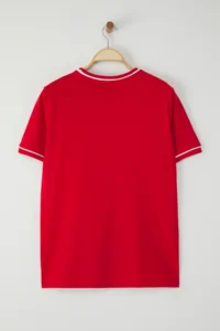 Trendyol Curve Red Crew Neck Biye Detailed Basic Plus Size T-Shirt - Image 8