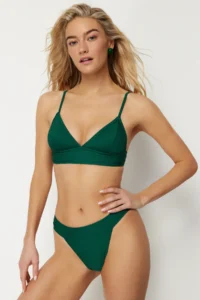 TRENDYOLMİLLA Green Regular Regular Waist Bikini Bottom - Image 3