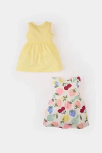 DeFacto Baby Girl Patterned Short Sleeve 2-Piece Summer Dress C0071a525sm - Image 4