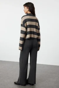TRENDYOLMiLLA Stone Wide Pattern Striped Knitwear Top and Bottom Set - Image 5