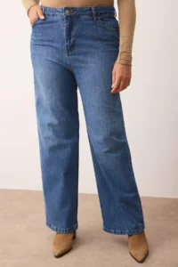 Trendyol Curve Mavi High Waist Wide Leg Plus Size Wide Leg jeans - Image 3