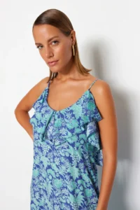 TRENDYOLMİLLA Mint Weaving with flywheel Beach Midi Dress - Image 2