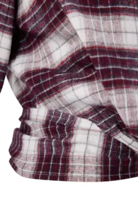 TRENDYOLMİLLA Burgundy-Multicolored Checkered Tie Back Flannel Shirt - Image 6