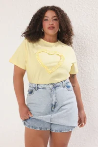 Trendyol Curve Light Blue High Waist Wide Leg 100% Cotton Non-Stretch Plus Size Shorts Skirt - Image 2