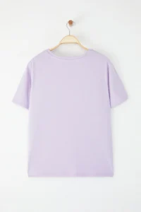 Trendyol Curve Lilac Cocktail Printed Fit Plus Size T-Shirt - Image 8