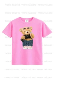 twins tailors Kurdale Teddy Bear and Dog Printed 3-Pack Black-White-Pink Girls' T-Shirt - Image 2