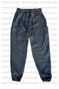 twins tailors Elasticized Fleece Inside Unprinted Pack of 3 Unisex Anthracite-Black-Grey Children's Sweatpants - Image 6