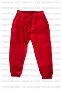 twins tailors Elasticized Leg Fleece Inside Unprinted Pack of 3 Unisex All Three Red Children's Sweatpants - Image 2