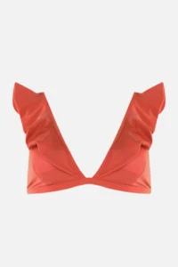 TRENDYOLMİLLA Cinnamon with flywheel Triangle Covered Bikini Top - Image 6