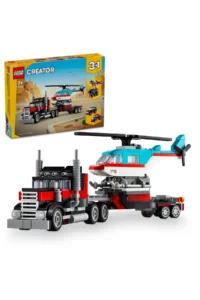 LEGO ® Creator 3 in 1 Flatbed Truck with Helicopter 31146 - 7+ Creator Toy Building Set (270P)