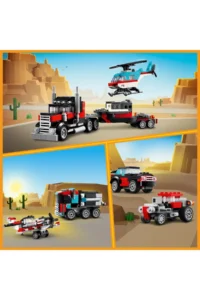 LEGO ® Creator 3 in 1 Flatbed Truck with Helicopter 31146 - 7+ Creator Toy Building Set (270P) - Image 6