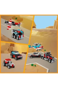 LEGO ® Creator 3 in 1 Flatbed Truck with Helicopter 31146 - 7+ Creator Toy Building Set (270P) - Image 8