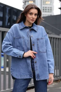 Bigdart 0613 with pocket jeans Jacket - DARK BLUE - Image 2