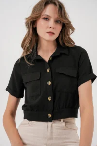 Bigdart 0663 Crop Jacket - Black - Image 3