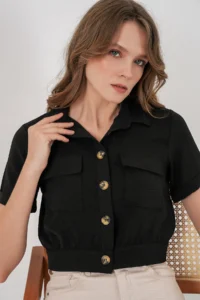 Bigdart 0663 Crop Jacket - Black - Image 4