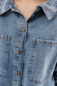 Bigdart 0694 double pocket Oversized DENIM Jacket - Ice Blue - Image 5