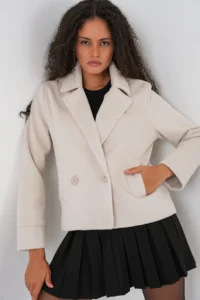 Bigdart Women Bowl Jacket 0725 - Ecru