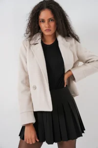 Bigdart Women Bowl Jacket 0725 - Ecru - Image 3