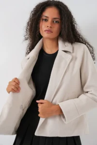 Bigdart Women Bowl Jacket 0725 - Ecru - Image 4