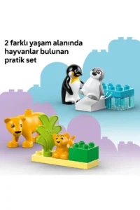 LEGO ® DUPLO® Town Wild Animal Families: Penguins and Lions - 2+ Educational Toy Set (10P) - Image 7