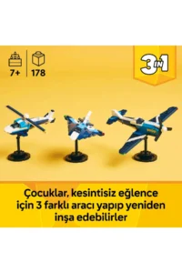 LEGO ® Creator 3 in 1 Airplane: Race Plane  - Creative Toy Building Set for Kids 7+ (178P) - Image 5
