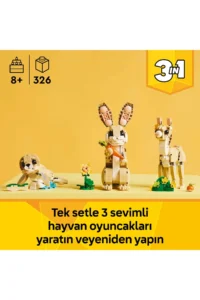 LEGO ® Creator 3 in 1 Cute Rabbit  - Creative Toy Building Set for Kids 8+ (326P) - Image 5