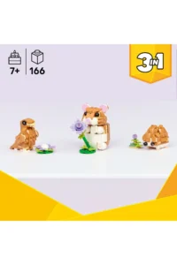 LEGO ® Creator 3 in 1 Cute Hamster and Flower  – 7+ Toy Building Set (116 Pieces) - Image 2