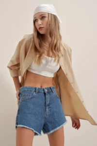 Bigdart 3900 Oversized LONG Basic Shirt - Beige - Image 5